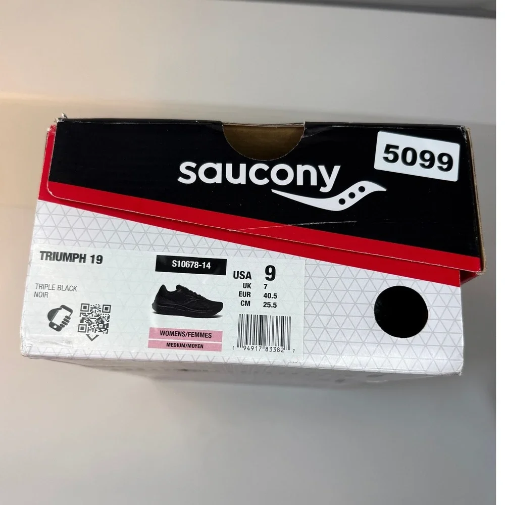 Saucony Triumph 19 Womens  Triple Black S10678-14 Size 9 Sneakers‎ New